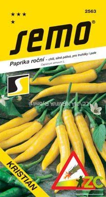 Paprika zel. pálivá chili - Kristián žlutá rychl,pole 0,4g /SHU 55 000/