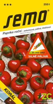 Paprika zel. pálivá - Korál třešňová, pole 0,6g /SHU 30 000/