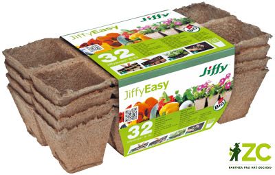 Rašelinový kontejner Jiffystrips® 6-32, 5 x 6 cm - plato 8 ks, 4 plata v balení