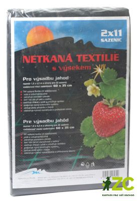 Neotex / netkaná textilie výsek černý 45g - jahody šíře 1,6 x 4,2 m