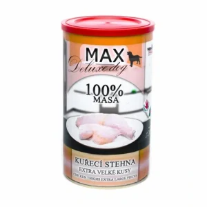 MAX Deluxe Dog kuřecí stehna, konzerva 1200g