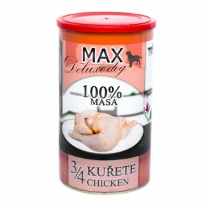 MAX Deluxe Dog 3/4 kuřete, konzerva 1200g