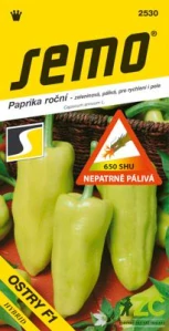Paprika zel. pálivá F1 - Ostry F1 rychl,pole 15s /SHU 650/