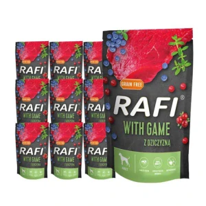 Rafi mokré krmivo pro psy se zvěřinou, sada sáčků, 10 x 500 g