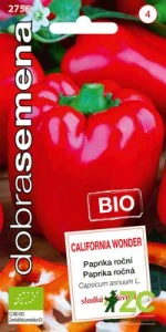 Dobrá semena BIO Paprika zel. - California Wonder, kvadratická červenái 0,3g