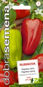 Dobrá semena Paprika zel. - Rubinova, pole 0,5g