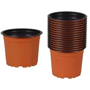 Kontejner Desch 9 cm - terakota/černá 10 ks