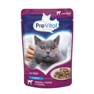 PreVital kočka telecí v omáčce, kapsa 100 g