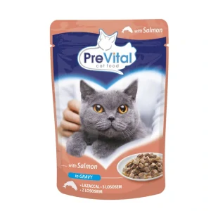 PreVital kočka losos v omáčce, kapsa 100 g